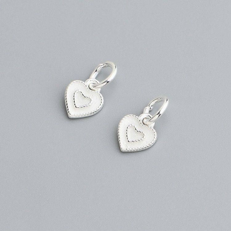 手工爱心泰银吊坠S925项链配件水晶手链心形DIY纯银挂件饰品串珠,饰品/流行首饰/时尚饰品新,其他DIY饰品配件,淘宝优惠券,粉丝福利购,淘宝优惠卷