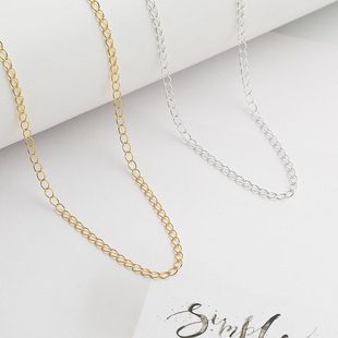 配件链串珠半成品穂尾手链黄金链侧身镀纯银延长DIY项链S925流苏