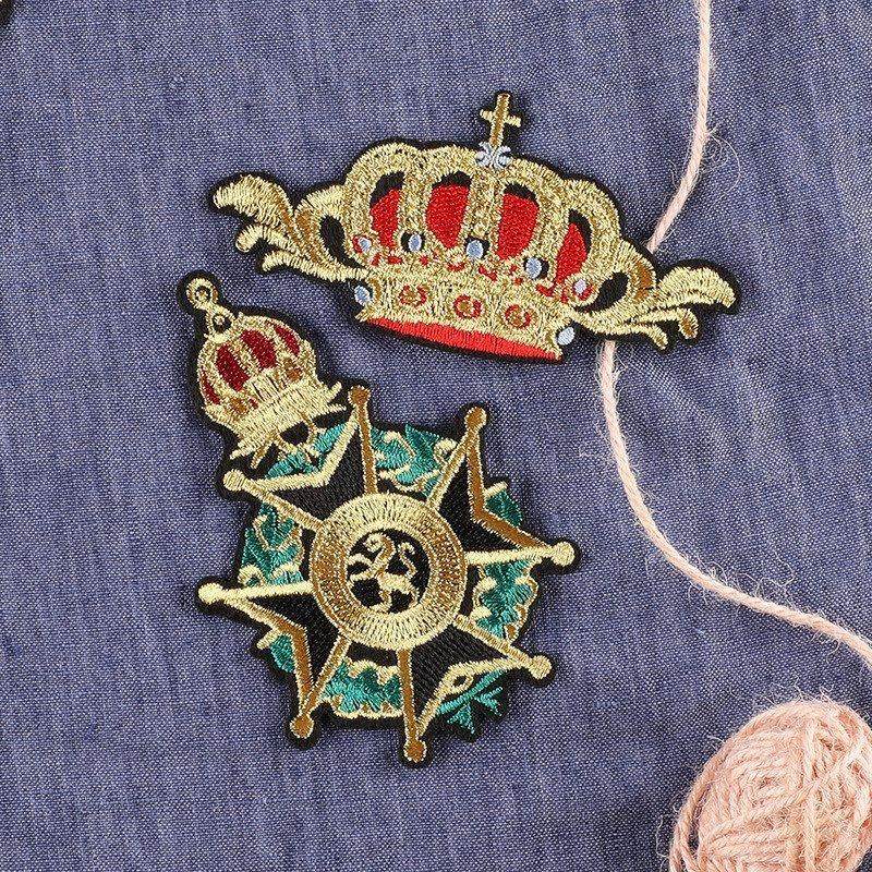 电脑辅料英伦风绣花徽章标帽徽刺绣布贴DIY皇冠造型布标补丁贴贴,居家布艺,布贴,淘宝优惠券,粉丝福利购,淘宝优惠卷