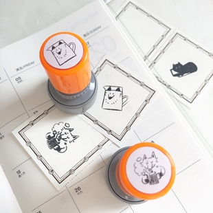 【咖啡狐工作室】手帐印章光敏复古可爱日常日记本mini打卡日程