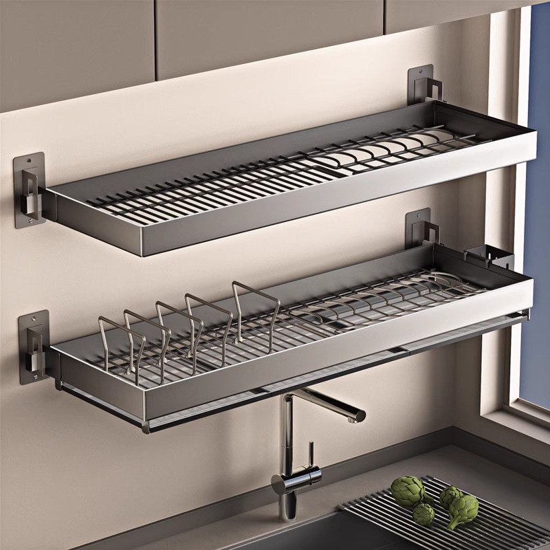 厨房壁挂式碗碟沥水架洗碗池菜盆水槽上方碗盘碗架碗筷收纳置物架