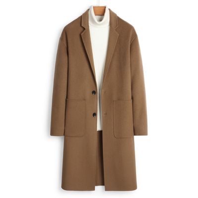 秋冬新款100%羊毛大衣男款双面呢大衣男中长款外套加厚羊绒外套男