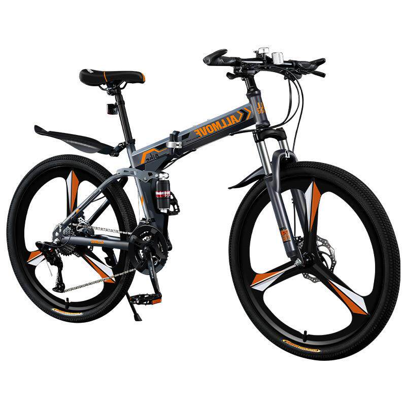 折叠山地自行车男款变速越野双减震单车24寸青少年女男士学生成人