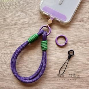高端网纱满钻双头扣短款手机挂绳可手提防丢手绳手腕挂件腕带旋转垫片夹片女款结实欧洲防盗精致多彩携带神器
