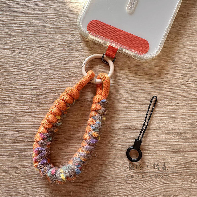 彩色毛线手机挂绳棉绳手工编织龙纹手腕短款手绳耳机u盘腕带挂件创意钥匙扣挂饰防丢绳链带子女薄垫片壳防盗,3C数码配件,手机挂件/手机链,淘宝优惠券,粉丝福利购,淘宝优惠卷