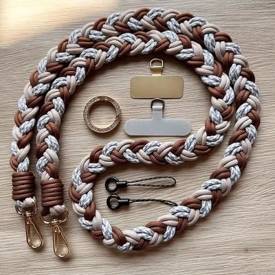 六股编织斜挎手机绳可定制包挂