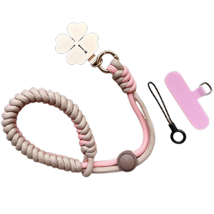 龙纹款多巴安欧洲旅游出国手工编织短手机挂绳手腕吊绳带户外挂绳男女防偷壳防盗丢带金属夹片15PROMAX可调节