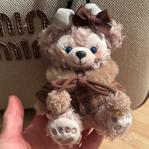 粉色可爱配饰雪莉玫玫小熊包包挂件毛绒钥匙扣玩偶公仔送女生礼物