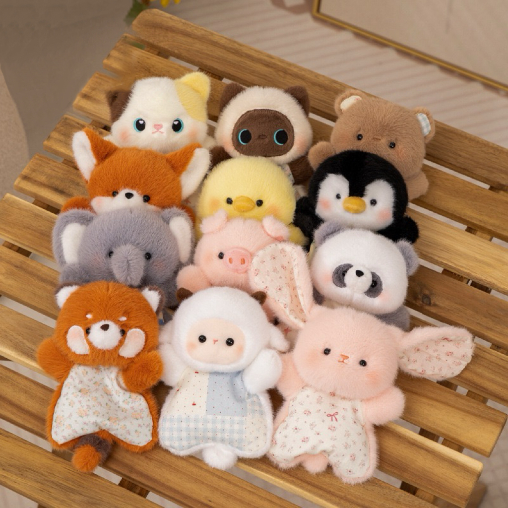 超萌安睡豆袋安抚玩偶毛绒玩具治愈捏捏小羊公仔可爱哈士奇豆包