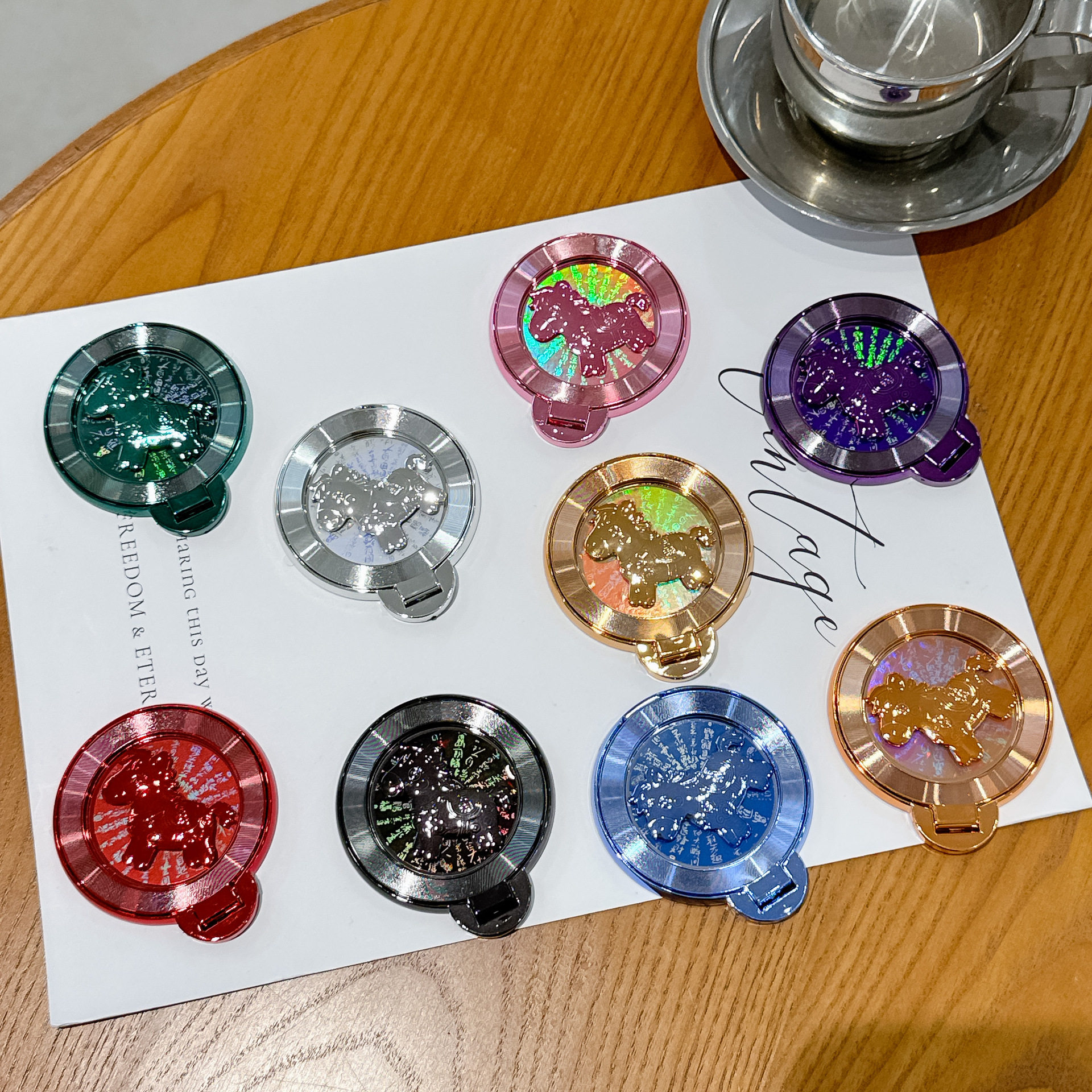 新款马上有钱旋转陀螺支架黏贴式横竖桌面懒人折叠便携追剧支撑架