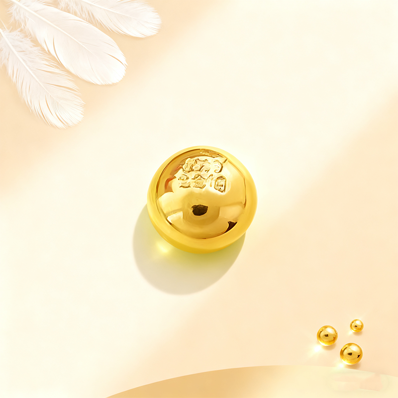 【金贝贝】 足金999纯金古法盘缠配件 DIY 散珠 手串手链金料