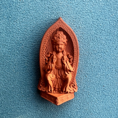 手工制作 扎基拉姆—事业相  陶土烧制 擦擦 小佛像