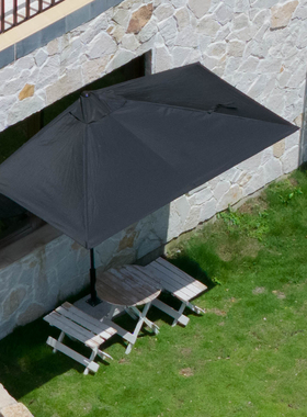 多种规格 黑色户外靠墙半边伞长方形民宿庭院小型单边遮阳伞