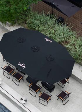 黑色长方形户外遮阳伞露台罗马伞庭院伞大型中柱咖啡厅室外太阳伞