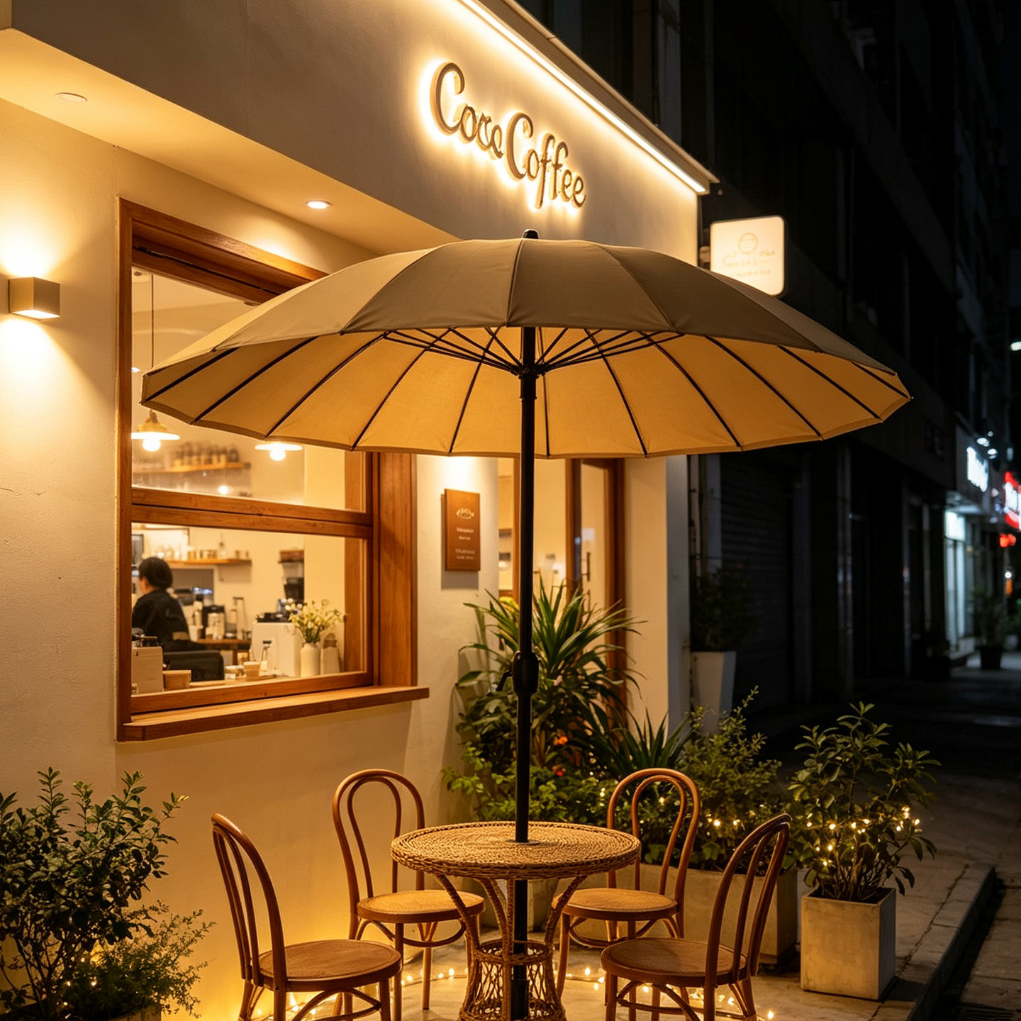2米圆形网红咖啡店小型伞图片