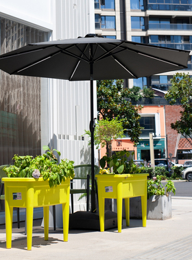 黑色太阳能遮阳伞商铺门口外摆 别墅院子花园户外商用大型太阳伞