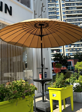 玻纤伞 民宿酒店户外庭院阳台天台大遮阳伞中式复古风摆摊圆伞