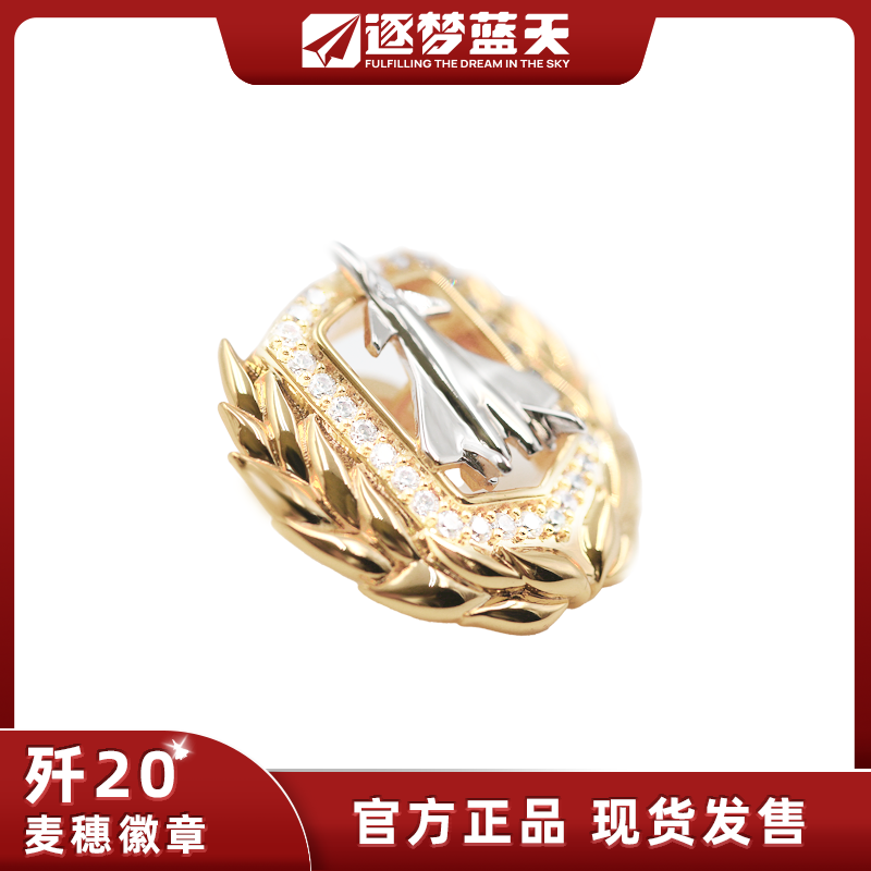 官方正品J20立体麦穗航展徽章