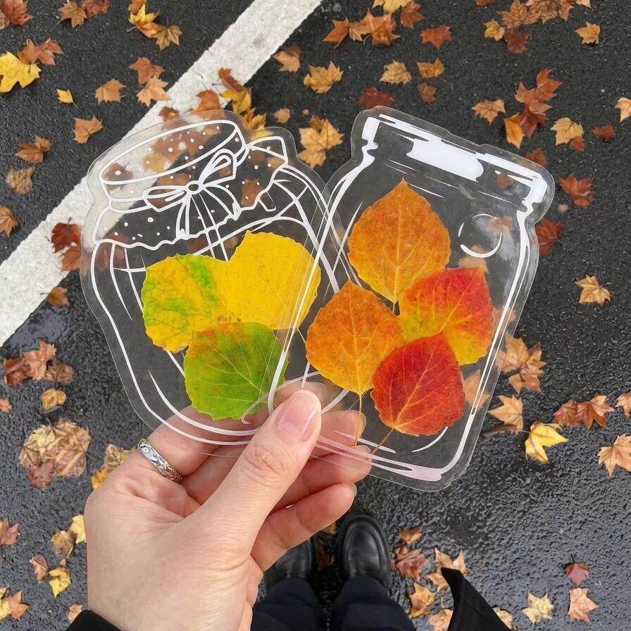 秋日限定书签！落叶干花书签空白卡手工diy书签材料礼物创意自制