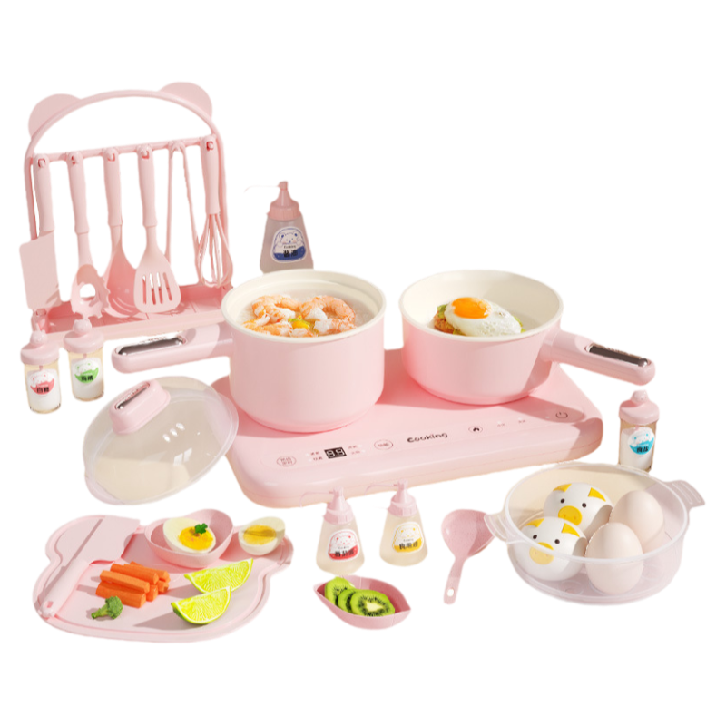 儿童双炉做饭套装玩具真煮防烫