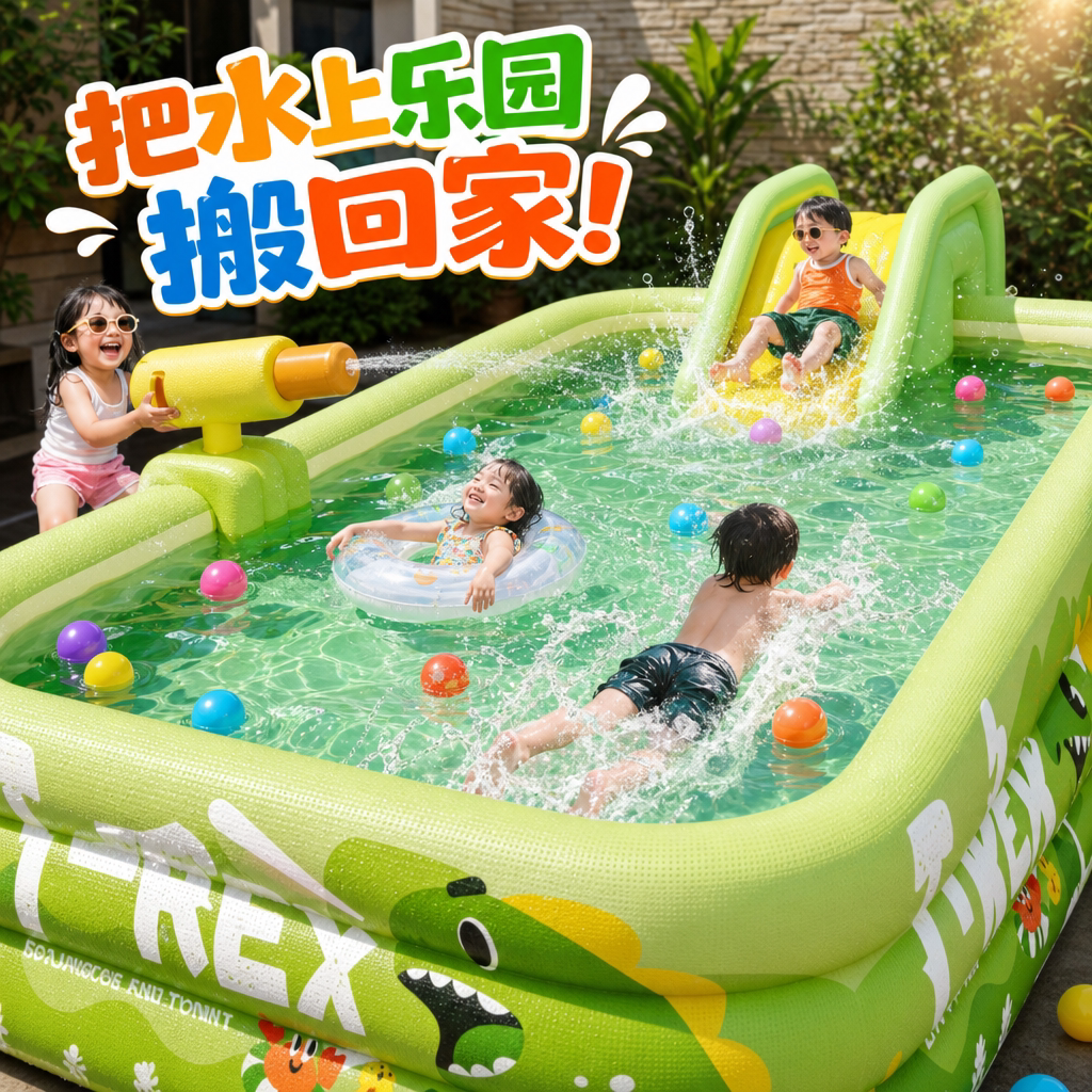 夏季儿童大型电动充气泳池