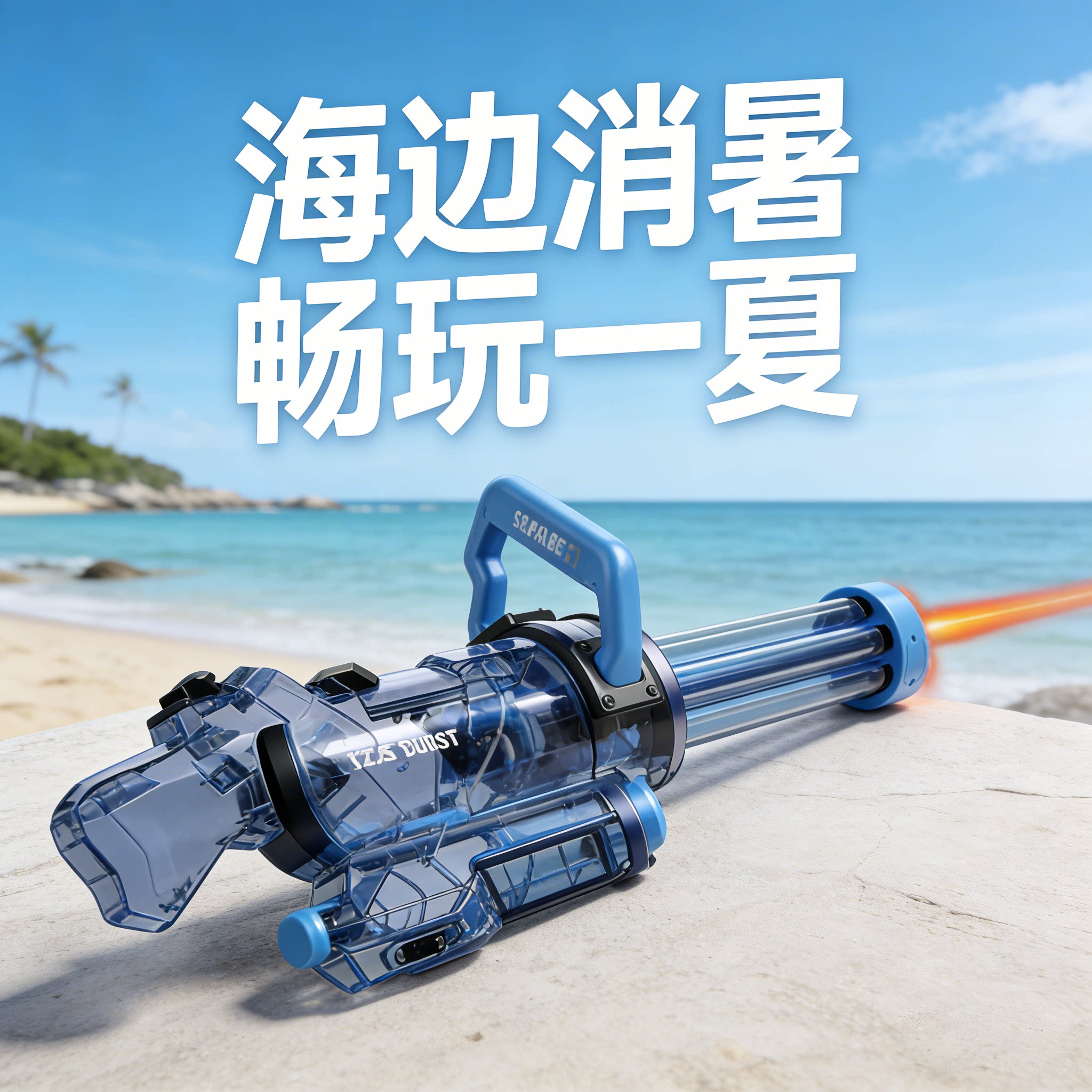 电动冰爆加特林水枪泼水节神器