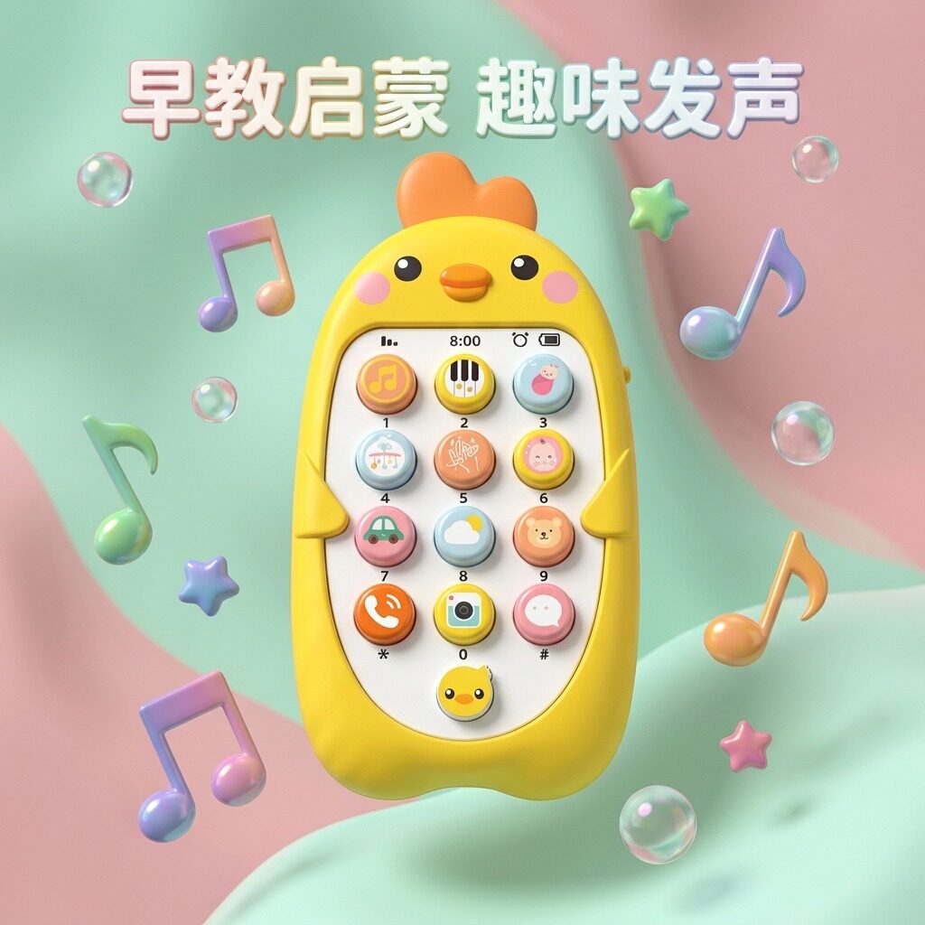 儿童仿真手机按键发声玩具可啃咬图片