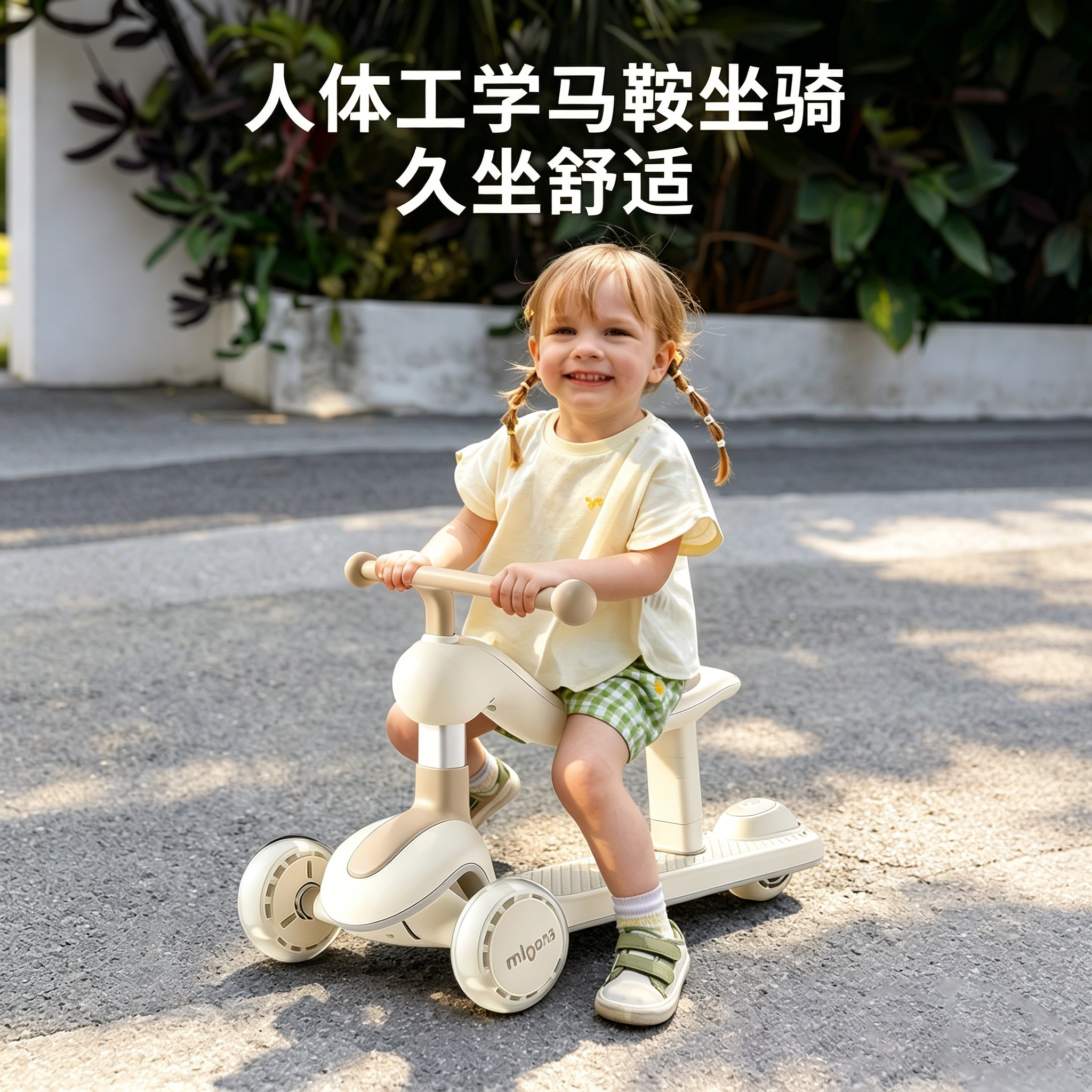 滑板车1到3岁儿童三合一可坐可骑3到6岁折叠平衡宝宝款多功能滑行