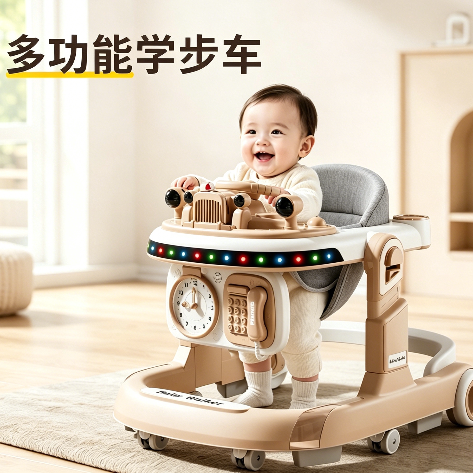 婴儿多功能四合一学步手推车玩具