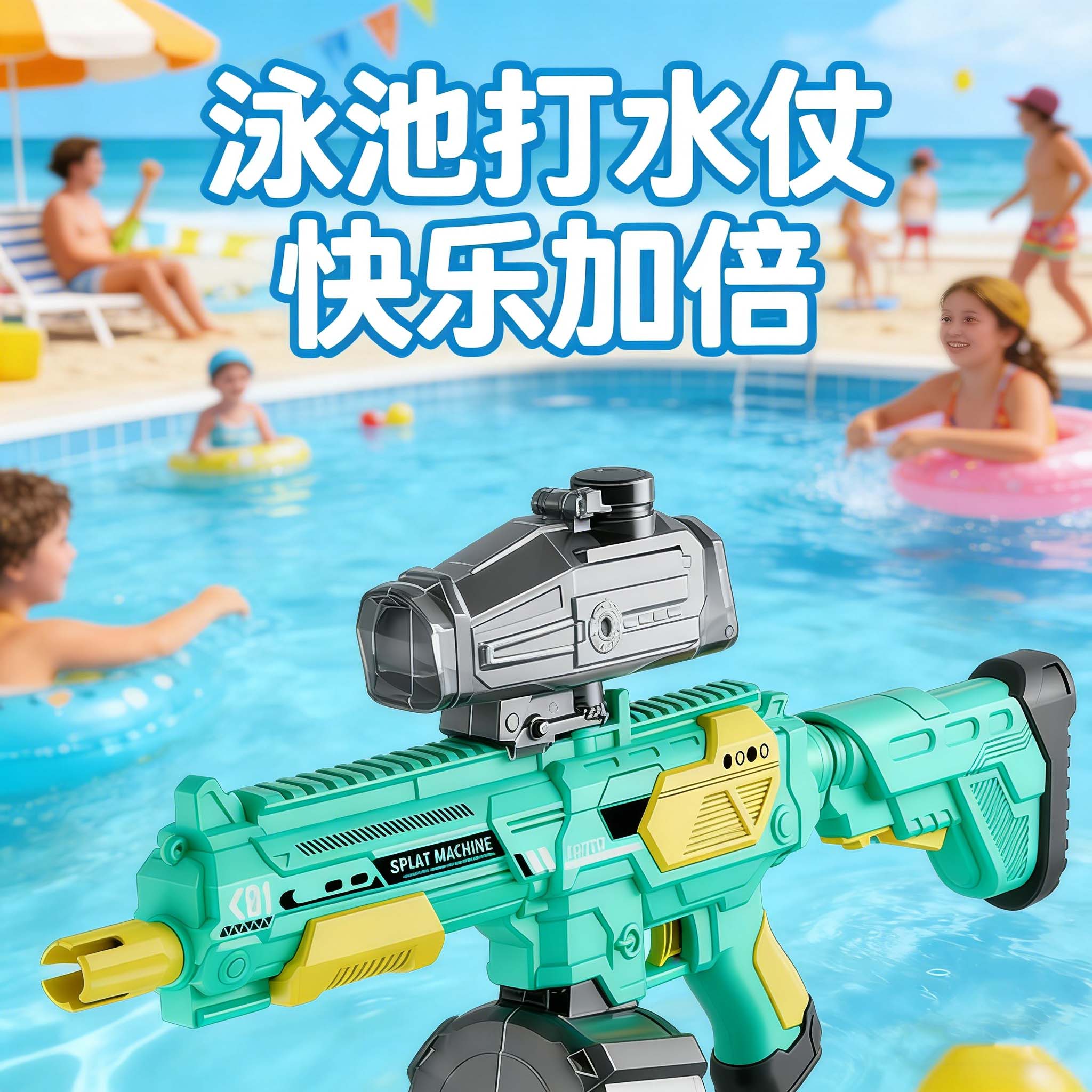m416电动玩具水枪高连发漂流装备