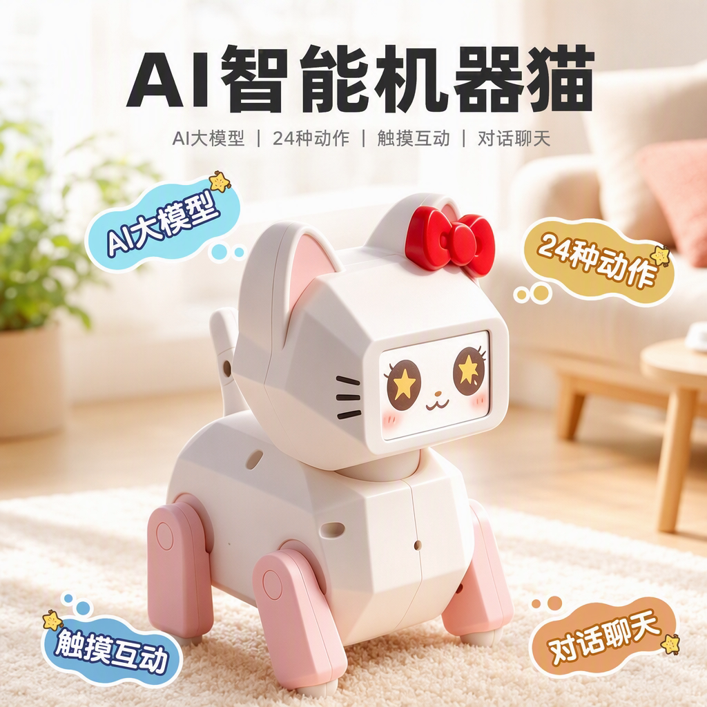 2026新款AI智能猫咪玩偶生日礼物