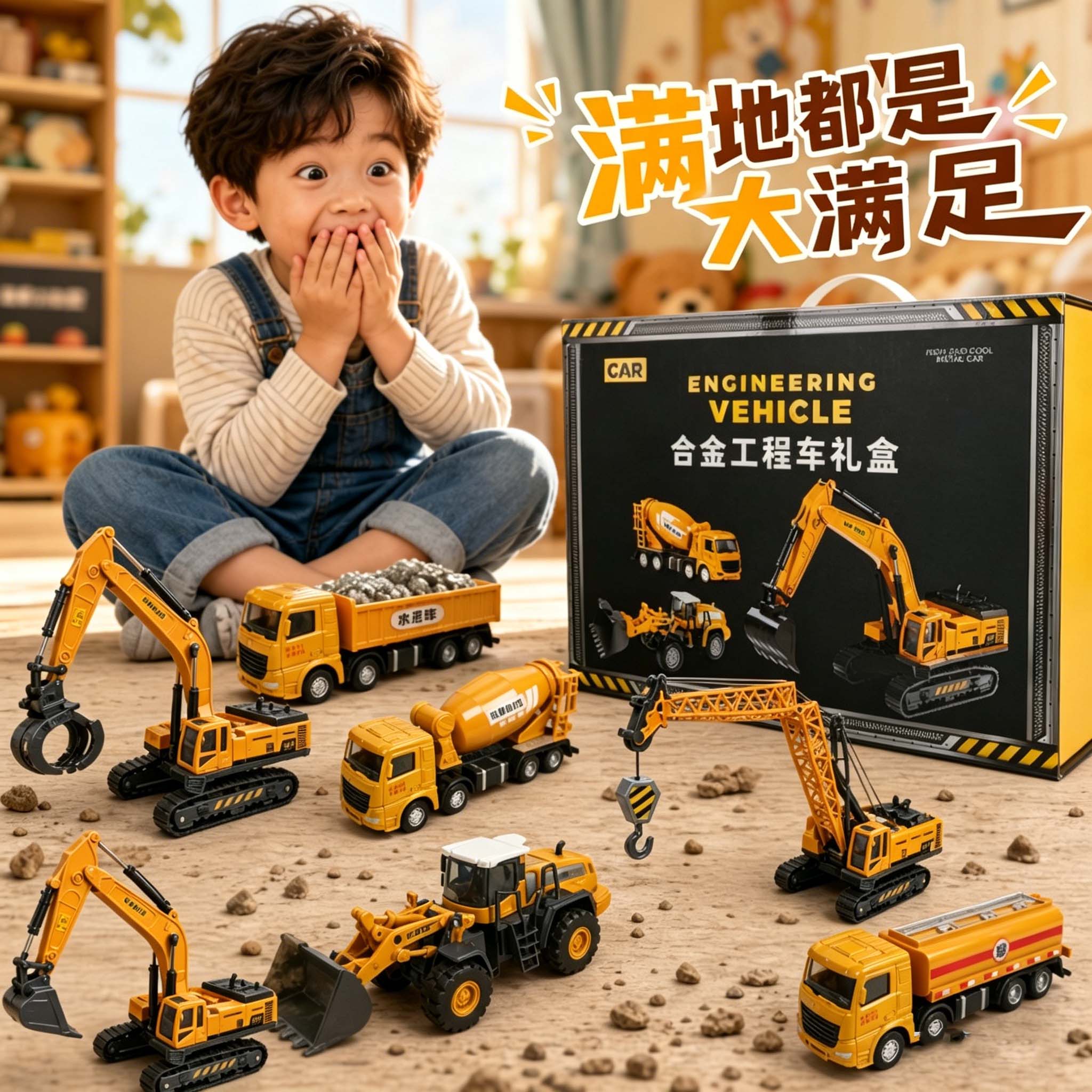 六一节男孩礼物合金工程车礼盒