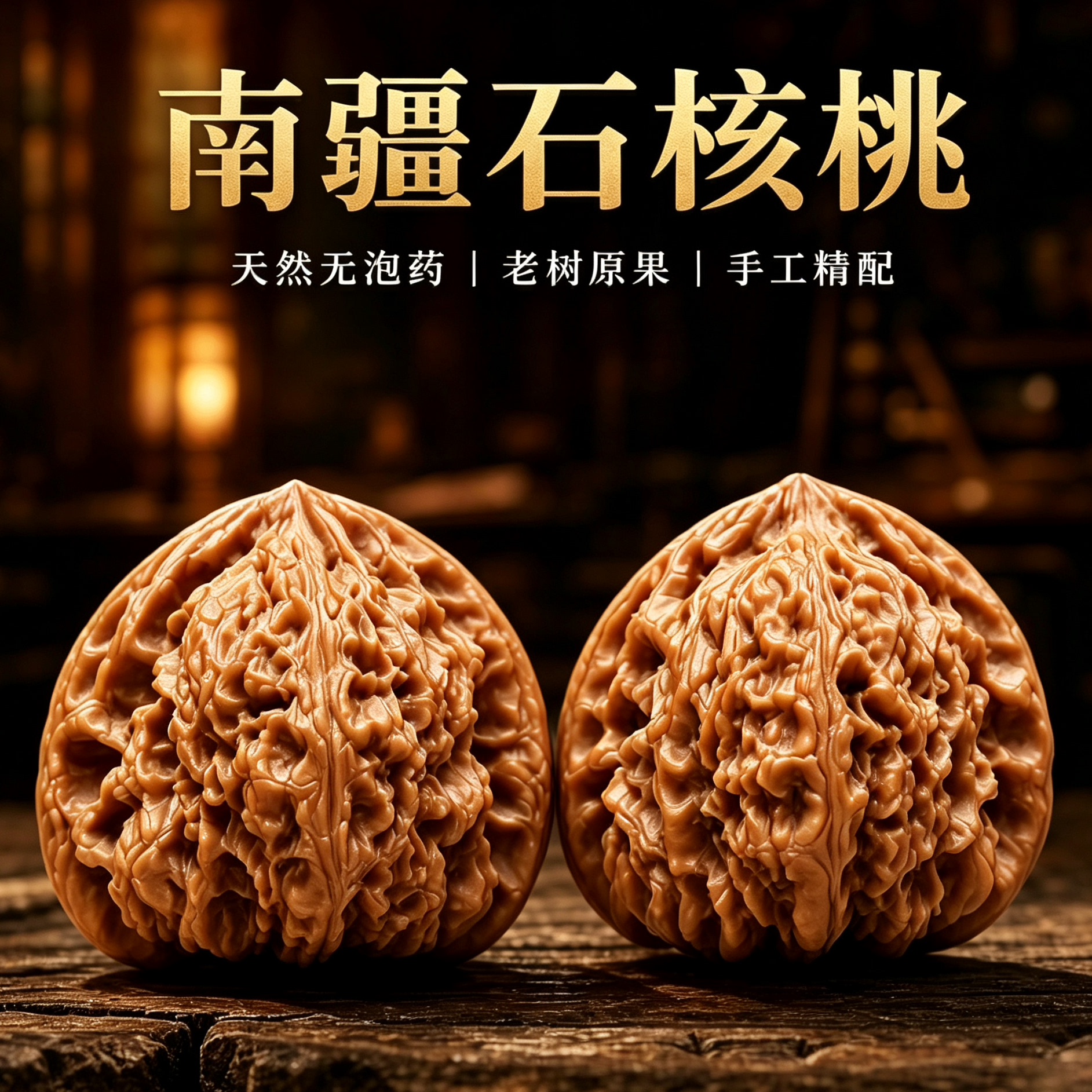 南疆石青皮核桃文玩手把件送礼包