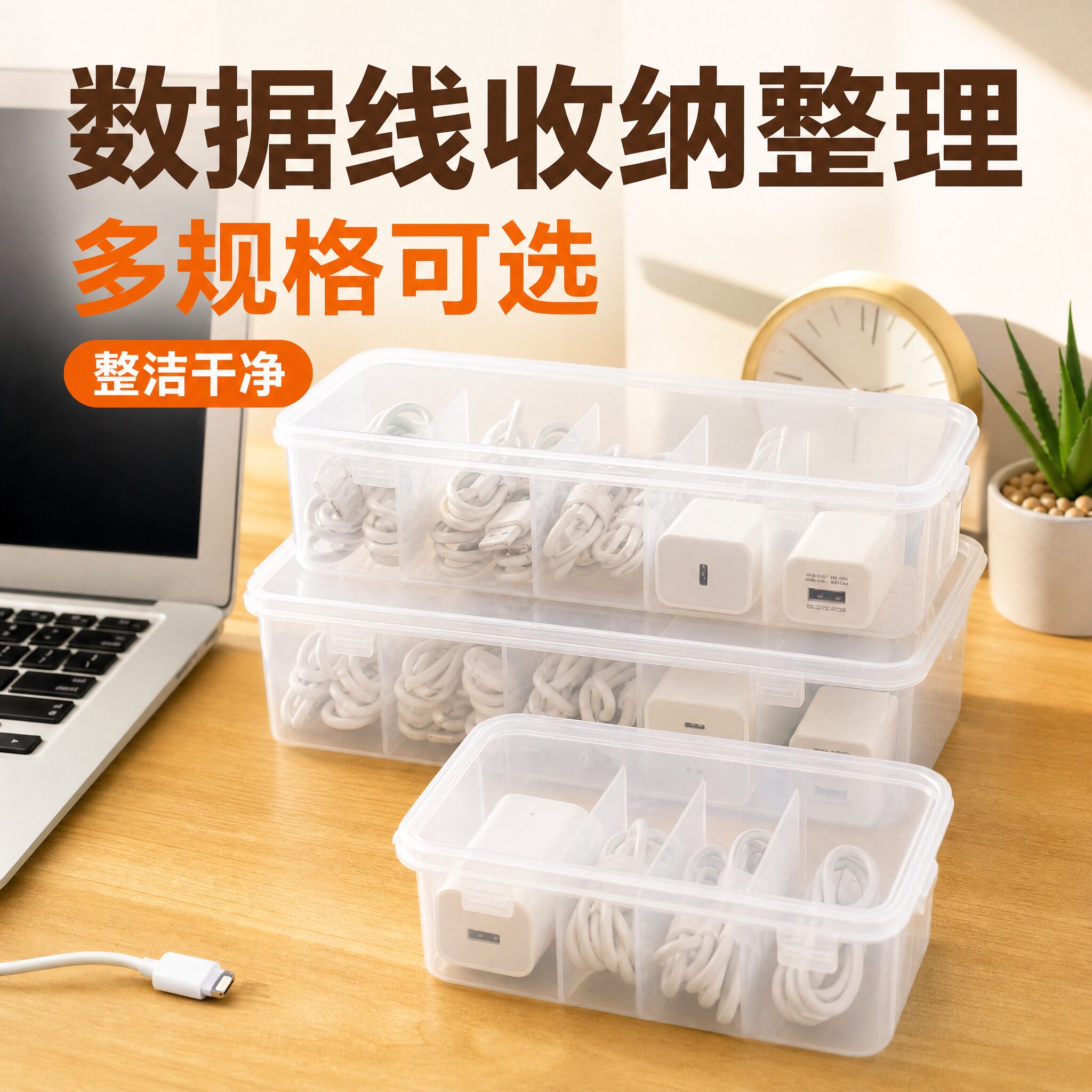 收纳数据线电线神器收纳盒充电线充电器桌面整理高颜值遮丑理线盒