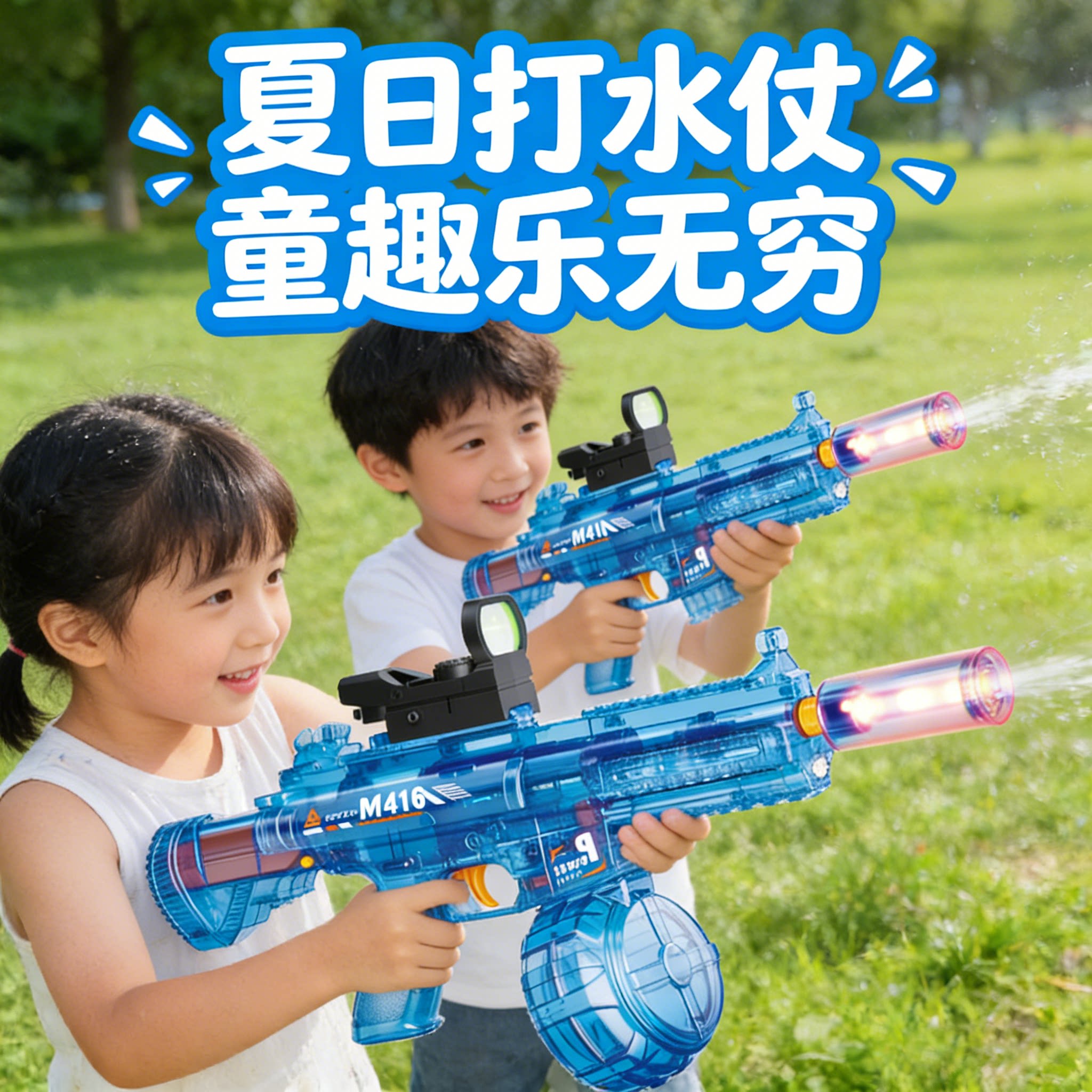 水枪玩具儿童喷水枪电动连发m416中国黑科技水枪2026新款漂流装备