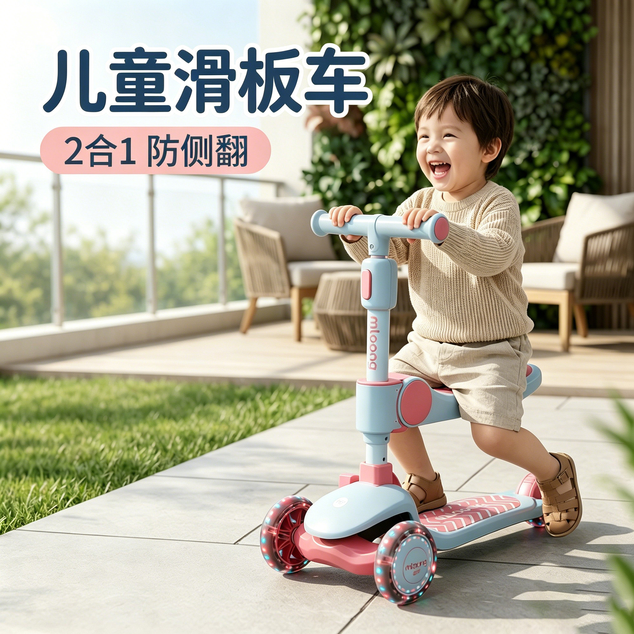 滑板车6到12岁儿童2026新款多功能1到3岁二合一可坐可骑平衡折叠