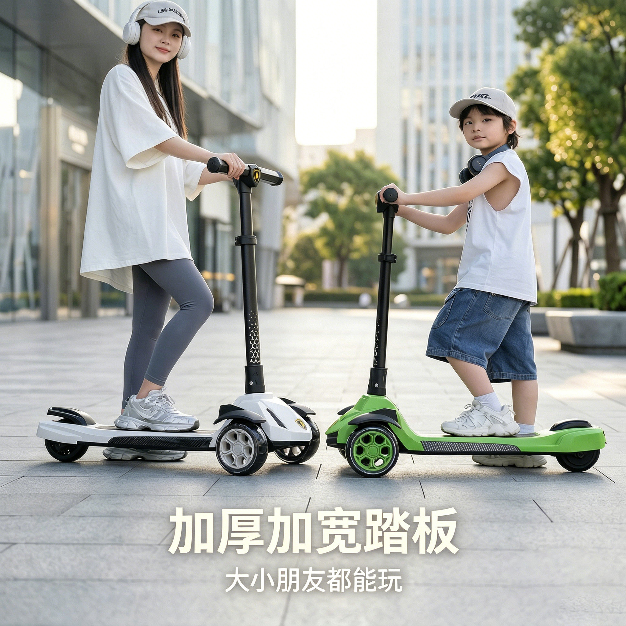滑板车3到6岁儿童男孩6到12岁以上折叠代步三轮平衡2026新款滑行