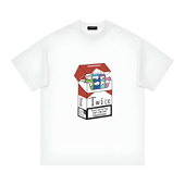 t恤情侣装 2026恶搞手绘涂鸦TWICE子瑜卡通艺术 宽松复古短袖 上衣