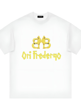 26SS夏季恶搞美式重磅欧洲站情侣宽松休闲落肩oversize短袖T恤