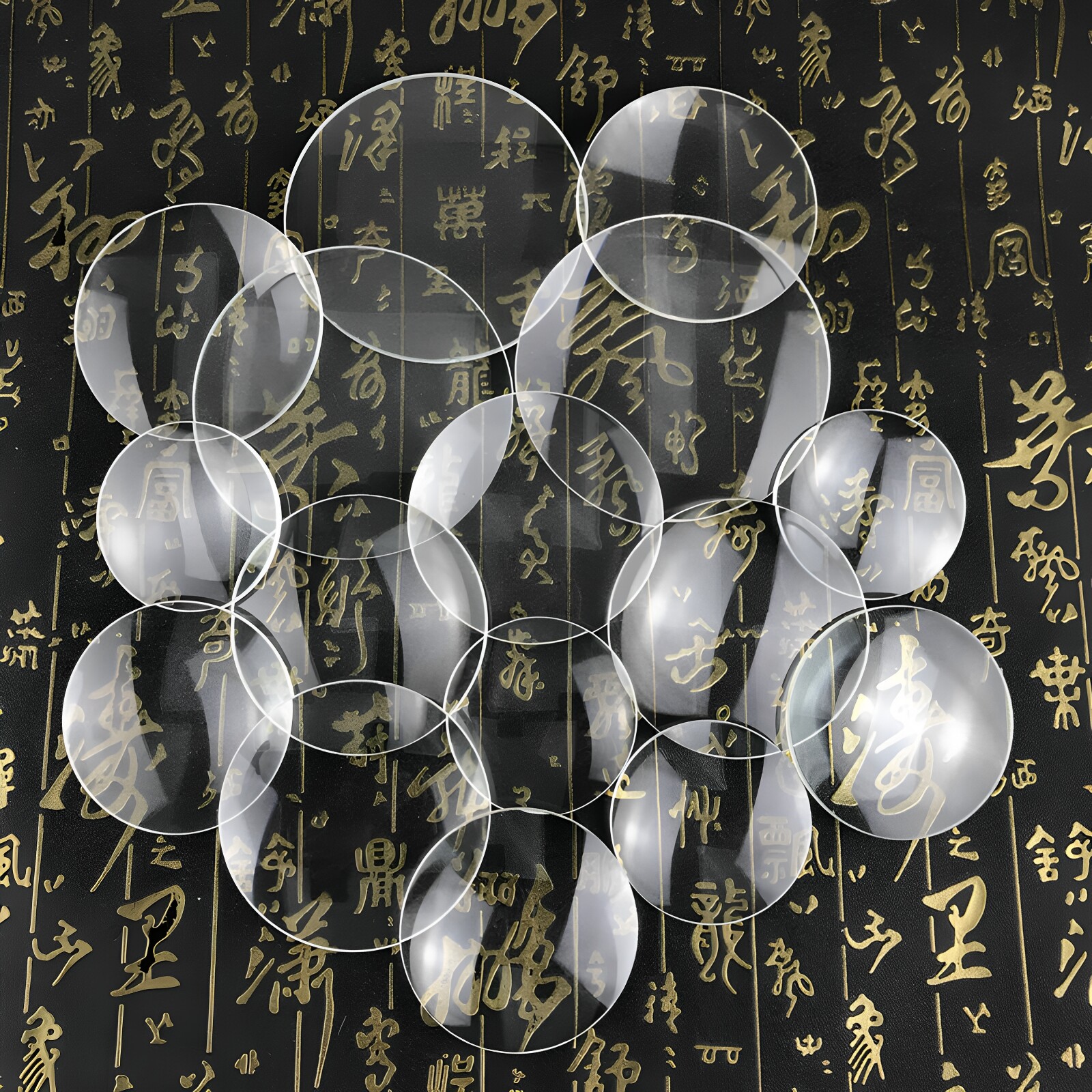 60MM100毫米玻璃放大镜片科学实验上课10倍20倍8公分阅读双凸透镜