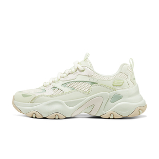 斯凯奇熊猫鞋5代2025春季透气老爹鞋增高女鞋舒适休闲银色运动鞋