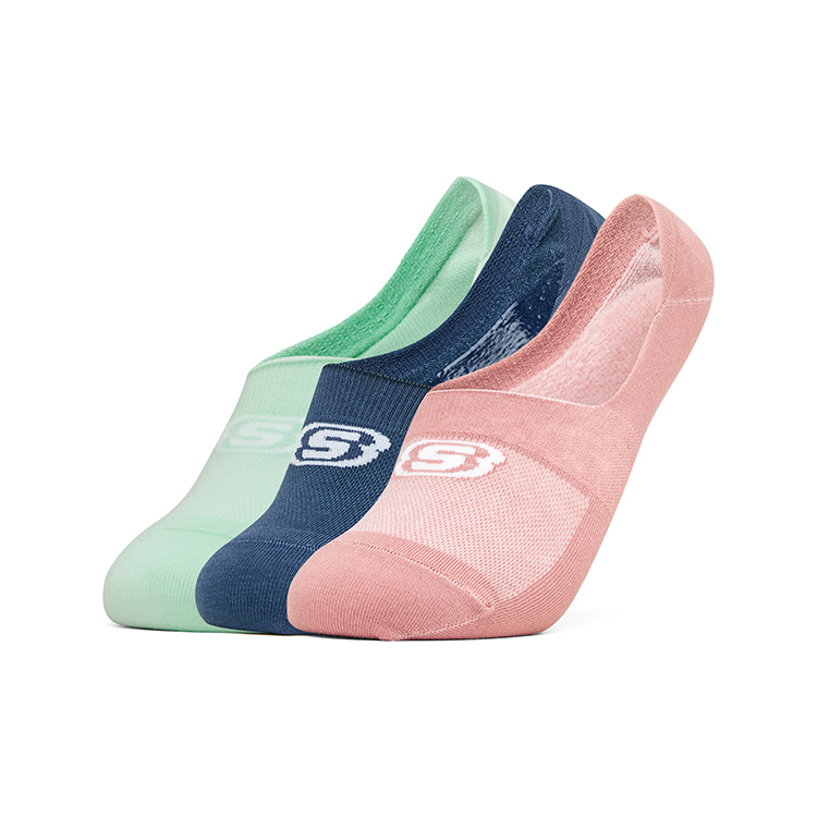 Skechers斯凯奇缤纷休闲系列春季百搭男女3双装运动船袜子时尚