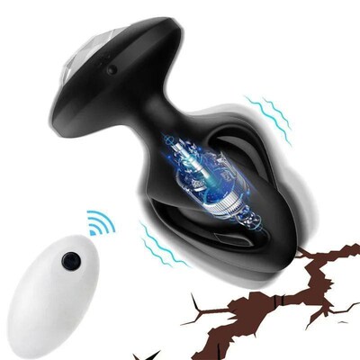 Airplane Cup Anal Cleaning Pump Penis Butt Plug With Vibro D