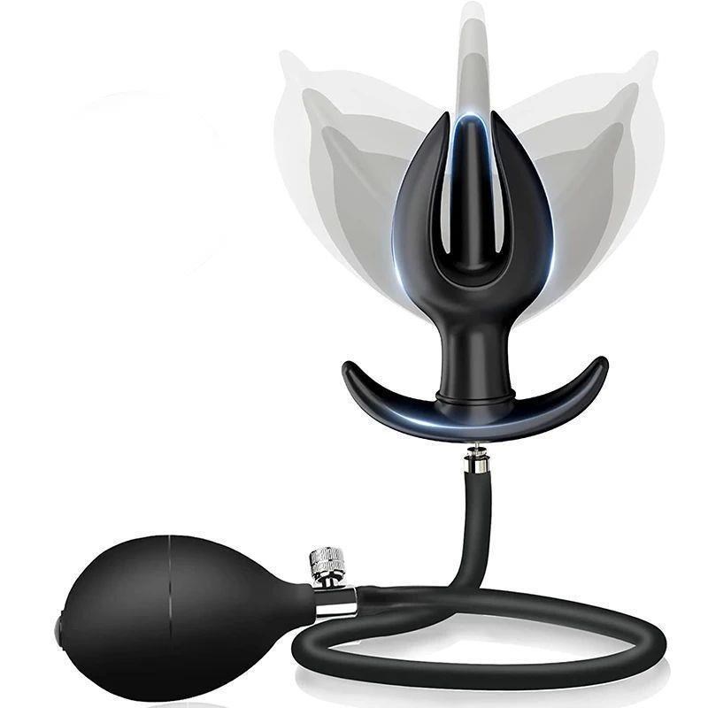 Expand Inflatable Anal Plug Oversized Enema Training Butt Pl