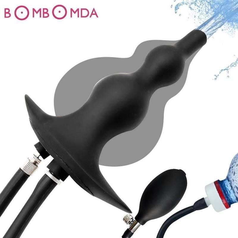 Inflatable Anal Plug Enema Sex Toys For Couples Gay Squirt V