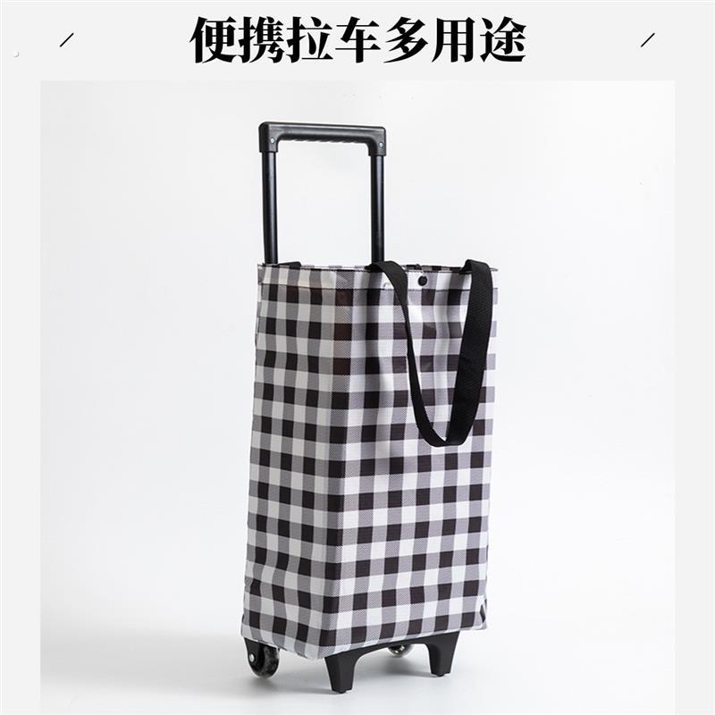 推车帆布袋购物小拉车家用行李快递布袋手拉车可携式推车折叠买菜