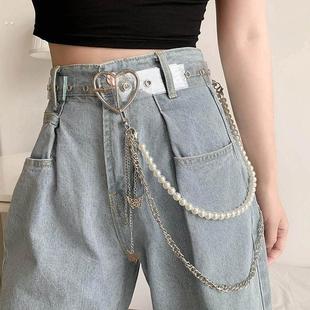 嘻哈牛仔裤裤链男女链条潮裤子挂链装饰西裤链子配饰ins腰链挂饰i