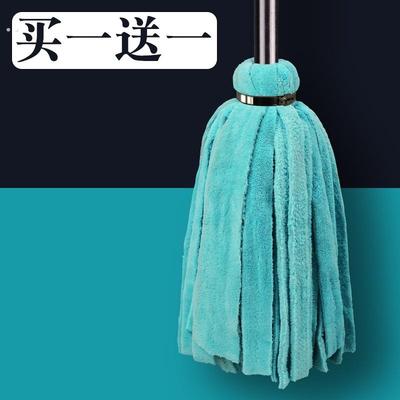 老式拖把圆头墩布条毛巾普通吸水纯棉线木不锈钢杆家用乾湿两用地
