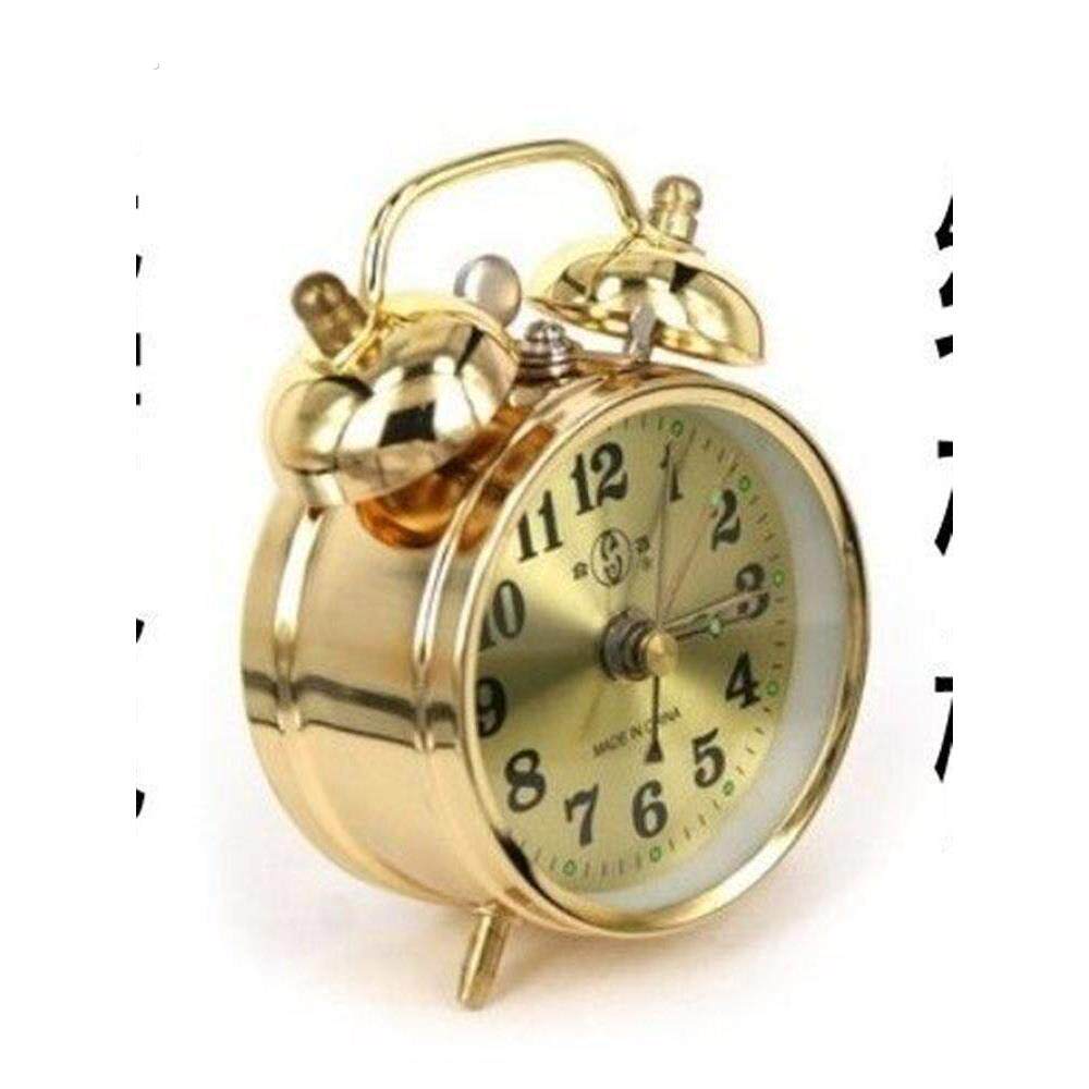 闹钟老式机械发条纯铜超大音量马蹄表覆古怀旧创意手动上弦闹钟表
