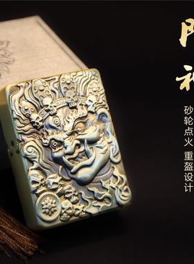 浮雕孙悟空煤油打火机黄铜